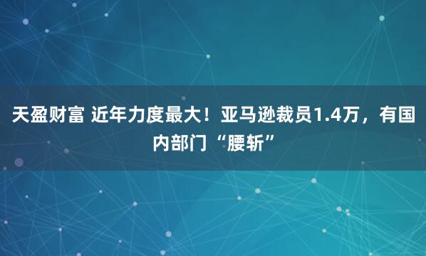 天盈财富 近年力度最大！亚马逊裁员1.4万，有国内部门 “腰斩”