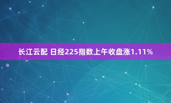 长江云配 日经225指数上午收盘涨1.11%